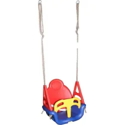 Campus Κούνια με Προστατευτικό και Ζώνη Ασφαλείας Πλαστική 200x34x49εκ. για 6+ Μηνών Πολύχρωμη