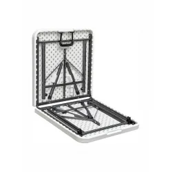 Πλαστικό Τραπέζι Catering Εξωτερικού Χώρου Πτυσσόμενο με Μεταλλικό Σκελετό Λευκό 122x60x74εκ.