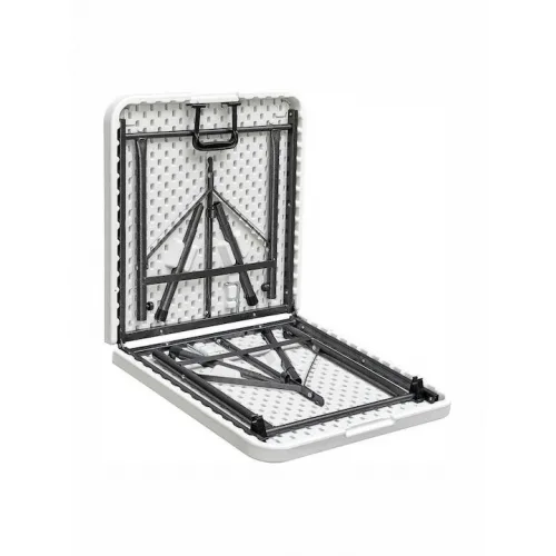 Πλαστικό Τραπέζι Catering Εξωτερικού Χώρου Πτυσσόμενο με Μεταλλικό Σκελετό Λευκό 122x60x74εκ.