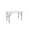 Πλαστικό Τραπέζι Catering Εξωτερικού Χώρου Πτυσσόμενο με Μεταλλικό Σκελετό Λευκό 122x60x74εκ.