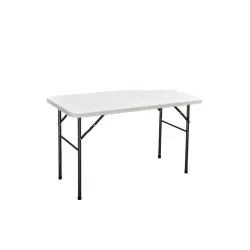 Πλαστικό Τραπέζι Catering Εξωτερικού Χώρου Πτυσσόμενο με Μεταλλικό Σκελετό Λευκό 122x60x74εκ.