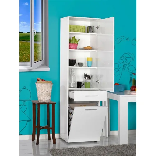 Megapap Diamond Καλάθι Απλύτων Ξύλινο Λευκό