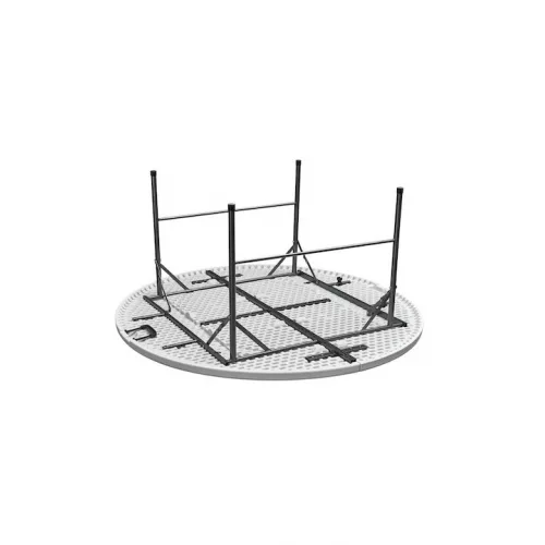 Πλαστικό Τραπέζι Catering Εξωτερικού Χώρου Πτυσσόμενο με Μεταλλικό Σκελετό Λευκό 160x160x74εκ.