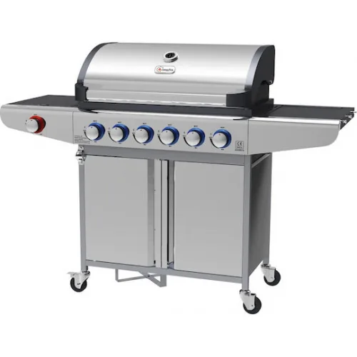 Campfire Ψησταριά Υγραερίου Σχάρας 73x40εκ. με 6 Εστίες 2.5kW και Πλαϊνό Μάτι