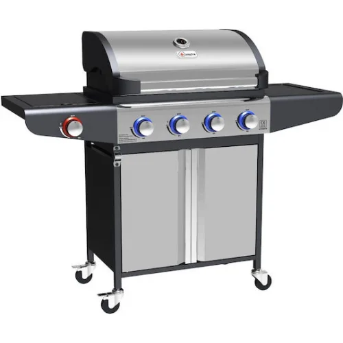 Campfire Ψησταριά Υγραερίου Σχάρας 63x40εκ. με 4 Εστίες 3.2kW και Πλαϊνό Μάτι