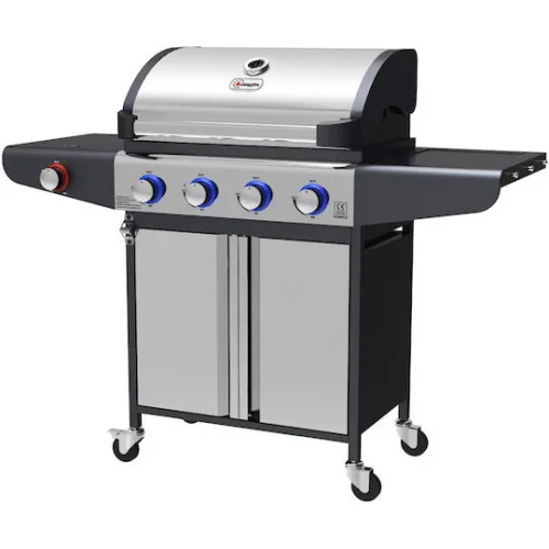 Campfire Ψησταριά Υγραερίου Σχάρας 63x40εκ. με 4 Εστίες 3.2kW και Πλαϊνό Μάτι