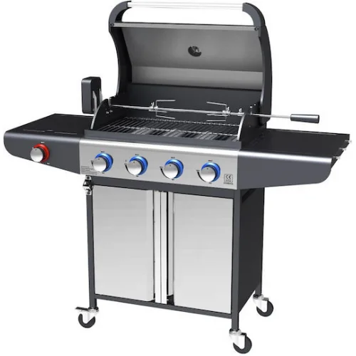 Campfire Ψησταριά Υγραερίου Σχάρας 63x40εκ. με 4 Εστίες 3.2kW και Πλαϊνό Μάτι