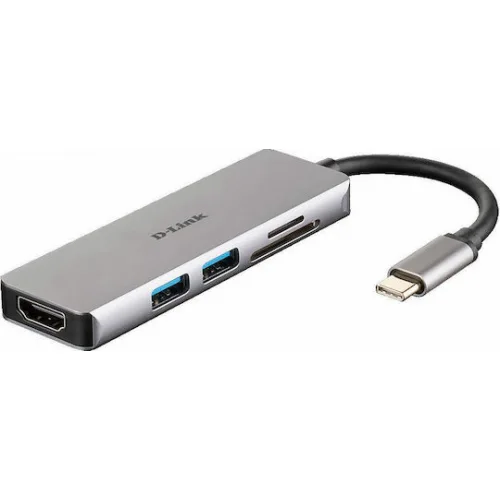 D-Link USB-C Docking Station με HDMI 4K Ασημί (DUB-M530) D-Link USB-C Docking Station με HDMI 4K Ασημί (DUB-M530)