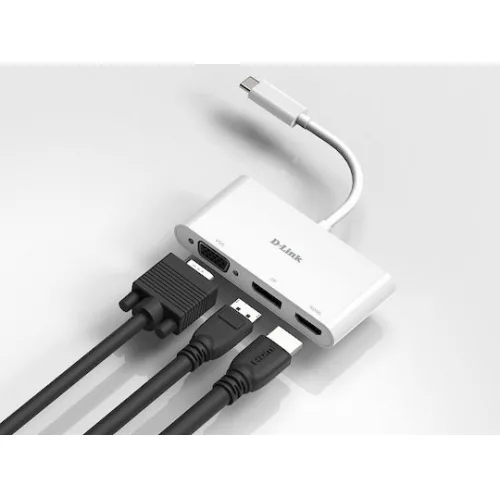 D-Link Μετατροπέας USB-C male σε DisplayPort / HDMI / VGA female Λευκό 1τμχ D-Link Μετατροπέας USB-C male σε DisplayPort / HDMI / VGA female Λευκό 1τμχ