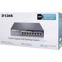 D-Link DGS-1008P Unmanaged L2 PoE Switch με 8 Θύρες Gigabit (1Gbps) Ethernet