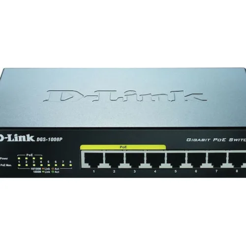 D-Link DGS-1008P Unmanaged L2 PoE Switch με 8 Θύρες Gigabit (1Gbps) Ethernet