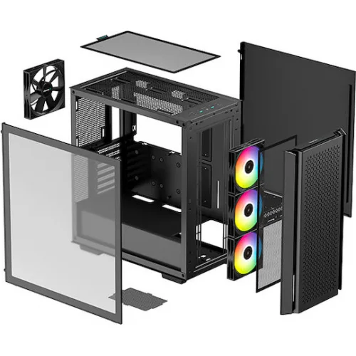Deepcool CG560 Gaming Midi Tower Κουτί Υπολογιστή με Πλαϊνό Παράθυρο Μαύρο