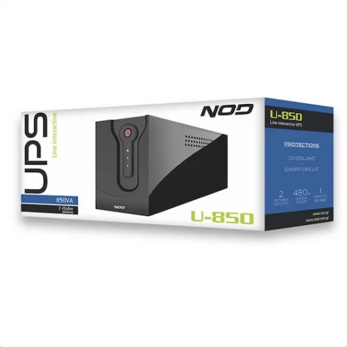 NOD U-850 UPS Line-Interactive 850VA 480W με 2 Schuko Πρίζες NOD U-850 UPS Line-Interactive 850VA 480W με 2 Schuko Πρίζες