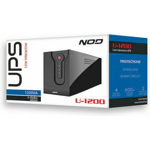 NOD U-850 UPS Line-Interactive 850VA 480W με 2 Schuko Πρίζες NOD U-850 UPS Line-Interactive 850VA 480W με 2 Schuko Πρίζες