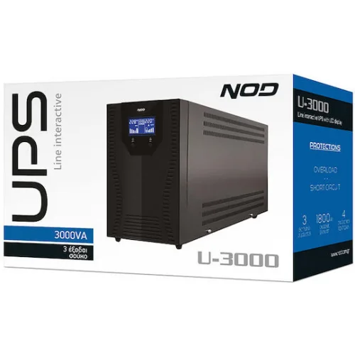 NOD U-3000 UPS Line-Interactive 3000VA 1800W με 3 Schuko Πρίζες NOD U-3000 UPS Line-Interactive 3000VA 1800W με 3 Schuko Πρίζες