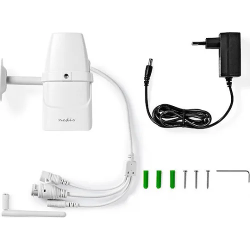 Nedis WIFICO030CWT IP Κάμερα Παρακολούθησης Wi-Fi Full HD 1080p Αδιάβροχη με Φακό 2.8mm