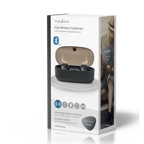 Nedis HPBT5052BK In-ear Bluetooth Handsfree Ακουστικά με Θήκη Φόρτισης Μαύρα