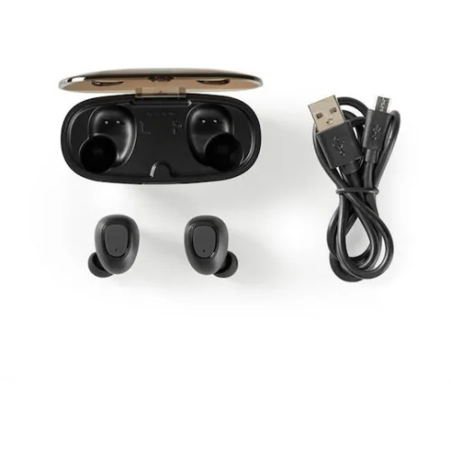 Nedis HPBT5052BK In-ear Bluetooth Handsfree Ακουστικά με Θήκη Φόρτισης Μαύρα