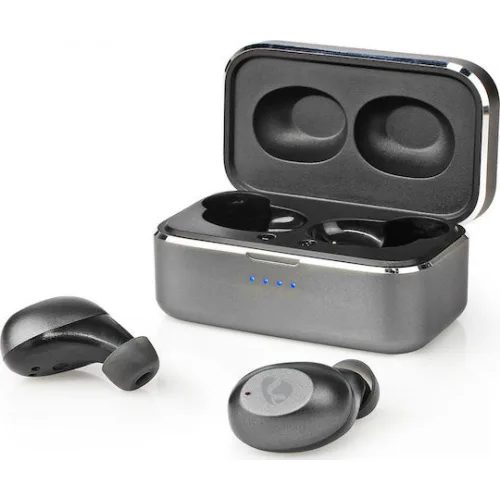 Nedis HPBT5056GY In-ear Bluetooth Handsfree Ακουστικά με Θήκη Φόρτισης Γκρι