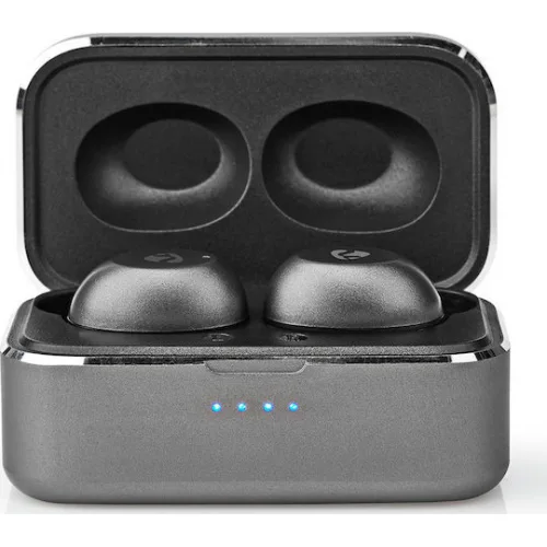 Nedis HPBT5056GY In-ear Bluetooth Handsfree Ακουστικά με Θήκη Φόρτισης Γκρι
