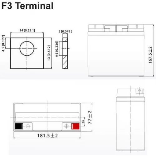 Ultracell UL 18-12 Μπαταρία UPS με Χωρητικότητα 18Ah και Τάση 12V