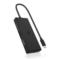 Icy Box USB-C Docking Station με HDMI/DisplayPort 4K PD Ethernet και σύνδεση 3 Οθονών Μαύρο (IB-DK4011-CPD)