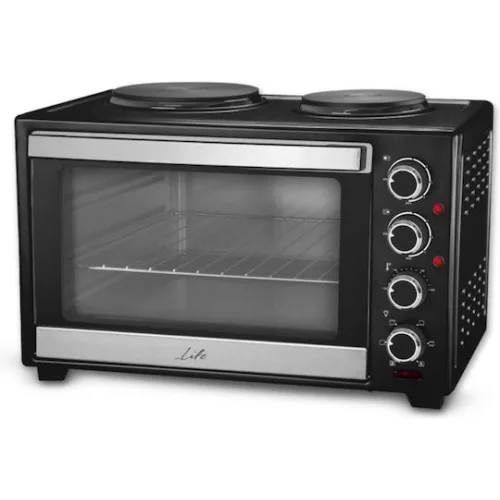Life Ηλεκτρικό Φουρνάκι 38lt με 2 Εστίες και Αέρα