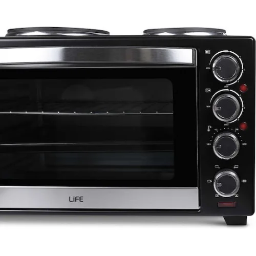 Life Ηλεκτρικό Φουρνάκι 38lt με 2 Εστίες και Αέρα