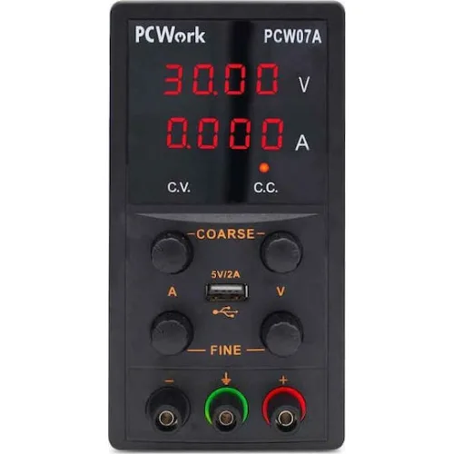 Pcwork PCWork PCW07A Τροφοδοτικό Πάγκου με 1 Κανάλι 30V 5A