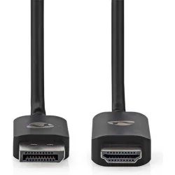 Nedis Cable DisplayPort male - HDMI male 1.8m Μαύρο (CCGP37108BK18)