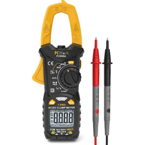 Pcwork Αμπεροτσιμπίδα Ψηφιακή 600A AC PCW05A True RMS με Ακροδέκτες