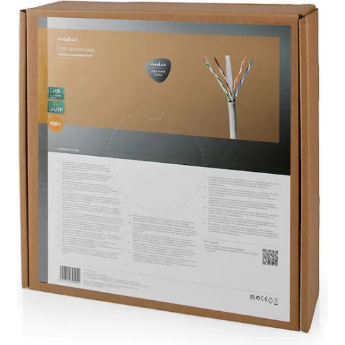 Nedis 233-2339 U/UTP Cat.6 Καλώδιο Δικτύου Ethernet χωρίς ακροδέκτες 100m Γκρι