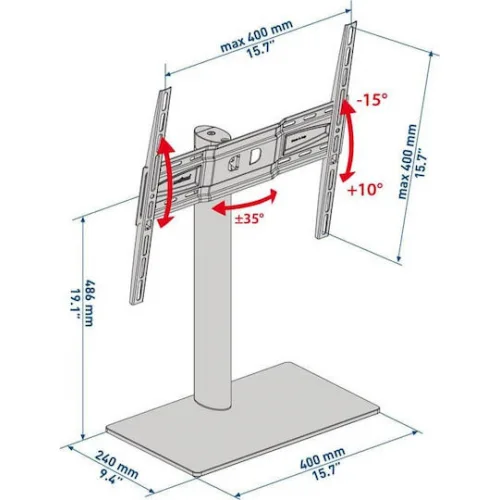 Meliconi Stand 400 Επιτραπέζια Βάση Τηλεόρασης έως 55" και 30kg Meliconi Stand 400 Επιτραπέζια Βάση Τηλεόρασης έως 55" και 30kg