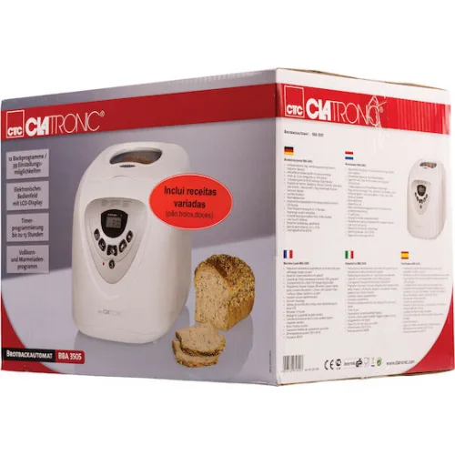 Clatronic BBA 3505 Αρτοπαρασκευαστής 600W Χωρητικότητας 1000gr με 12 Προγράμματα