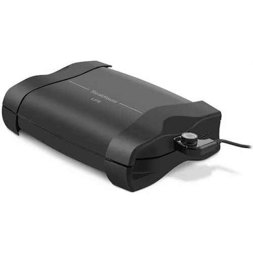 Life Steakhouse Επιτραπέζια Ηλεκτρική Ψησταριά Σχάρας 1100W με Καπάκι και Ρυθμιζόμενο Θερμοστάστη 34x26εκ.