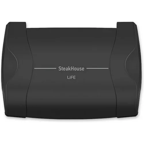 Life Steakhouse Επιτραπέζια Ηλεκτρική Ψησταριά Σχάρας 1100W με Καπάκι και Ρυθμιζόμενο Θερμοστάστη 34x26εκ.
