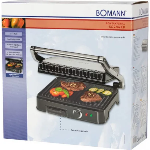 Bomann KG 2242 Τοστιέρα Γκριλιέρα 2000W Inox