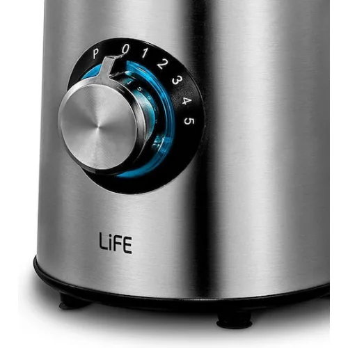 Life Veloce Μπλέντερ για Smoothies με Γυάλινη Κανάτα 1.5lt 800W Inox