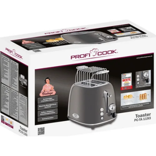 Profi Cook PC-TA 1193 Φρυγανιέρα 2 Θέσεων 815W Γκρι
