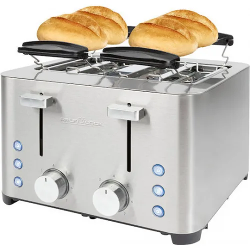 Profi Cook PC-TA 1252 Φρυγανιέρα 4 Θέσεων 1500W Inox