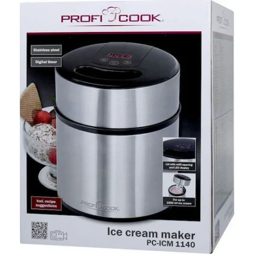 Profi Cook PC-ICM 1140 Παγωτομηχανή 1.8lt Ασημί