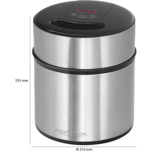 Profi Cook PC-ICM 1140 Παγωτομηχανή 1.8lt Ασημί