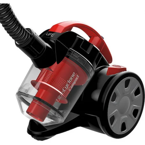 Life Ultra Cyclone Compact Ηλεκτρική Σκούπα 700W με Κάδο 1.5lt Κόκκινη