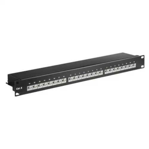 Goobay Patch Panel Shielded για Rack 19" 24 Θυρών Μαύρο