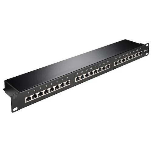 Goobay Patch Panel Shielded για Rack 19" 24 Θυρών Μαύρο