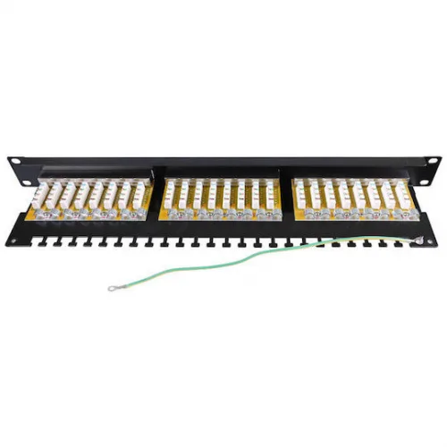 Goobay Patch Panel Shielded για Rack 19" 24 Θυρών Μαύρο