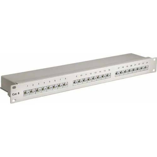 Goobay Patch Panel για Rack 1U 19" 24 Θυρών cat6 Γκρι
