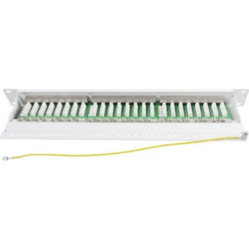 Goobay Patch Panel για Rack 1U 19" 24 Θυρών cat6a Γκρι