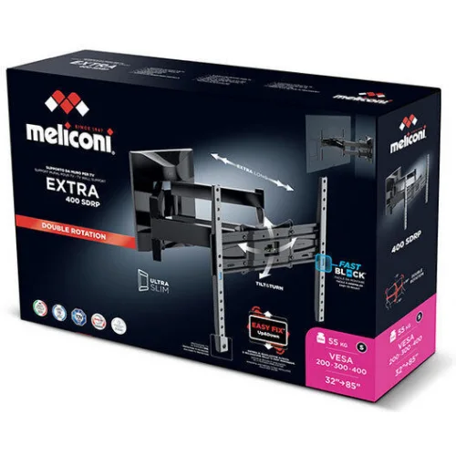 Meliconi Extra 400 SDRP Plus Βάση Τηλεόρασης Τοίχου με Βραχίονα έως 85" και 55kg