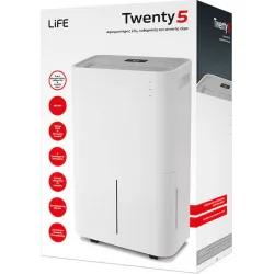 Life Twenty5 Αφυγραντήρας με Συμπιεστή και Ιονιστή 25lt Γκρι